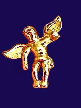 Ballou Vintage Gold Cherub Angel Scatter Pin Lapel Brooch Tiny Dainty Coquette